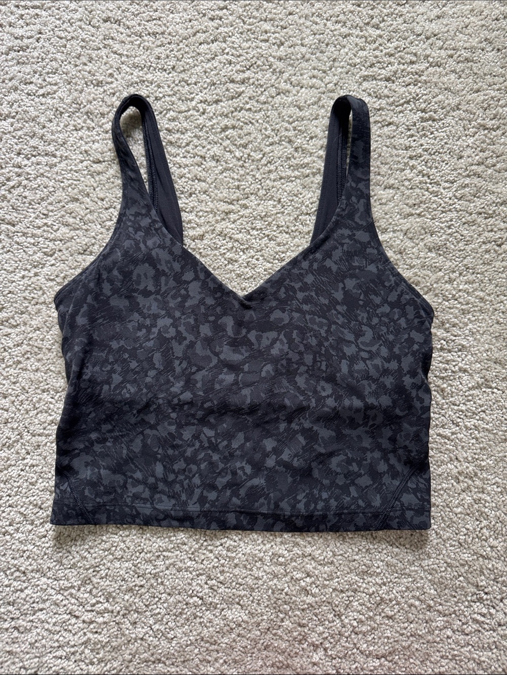 LULULEMON Black Grey Cheetah Print Align Tank Top